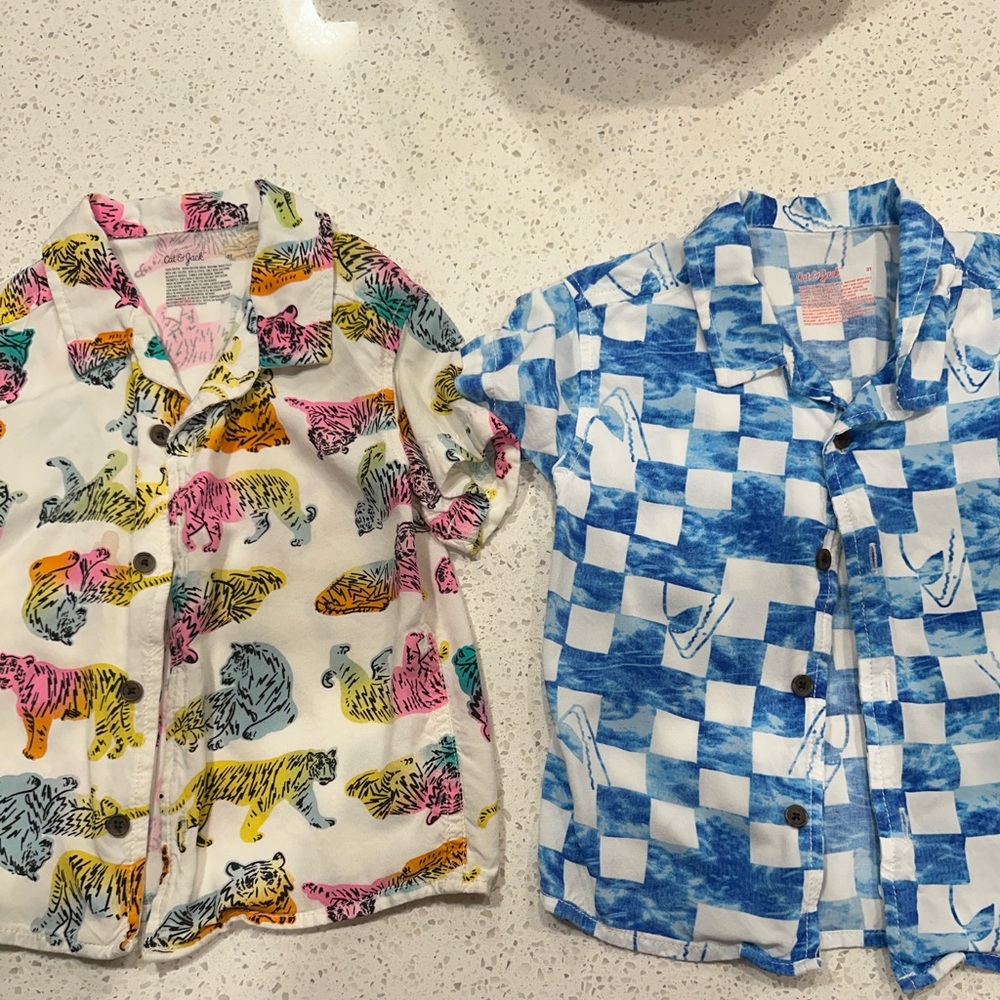 Cat & Jack Multicolor and Blue Kids Button Down Shirts